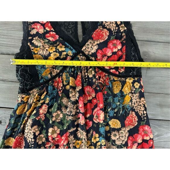 NWT Hazel Black‎ Floral Lace Trim Sleeveless Dressy Tank Top Size XS - Picture 6 of 7